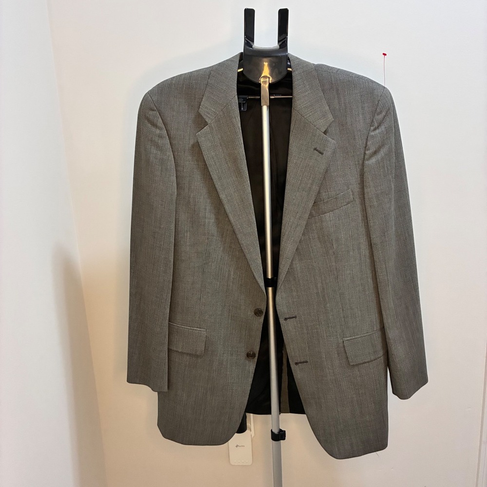 Chaps Ralph Lauren Mens 42T Gray 100% Wool Blazer Sport Coat Made in Canada